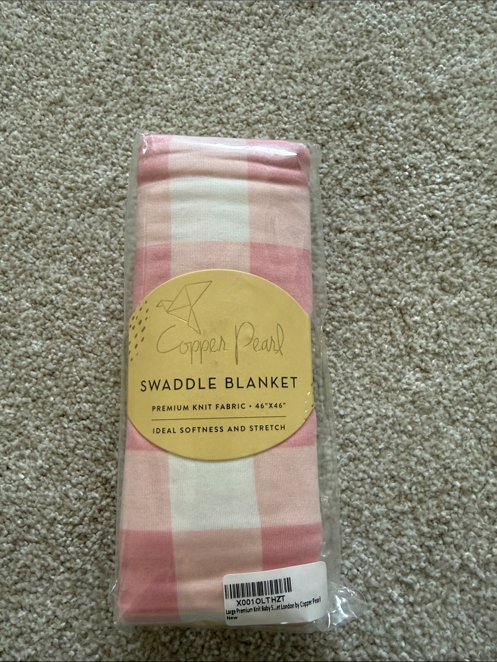 Copper pearl Pink Buffalo Check Swaddle Blanket